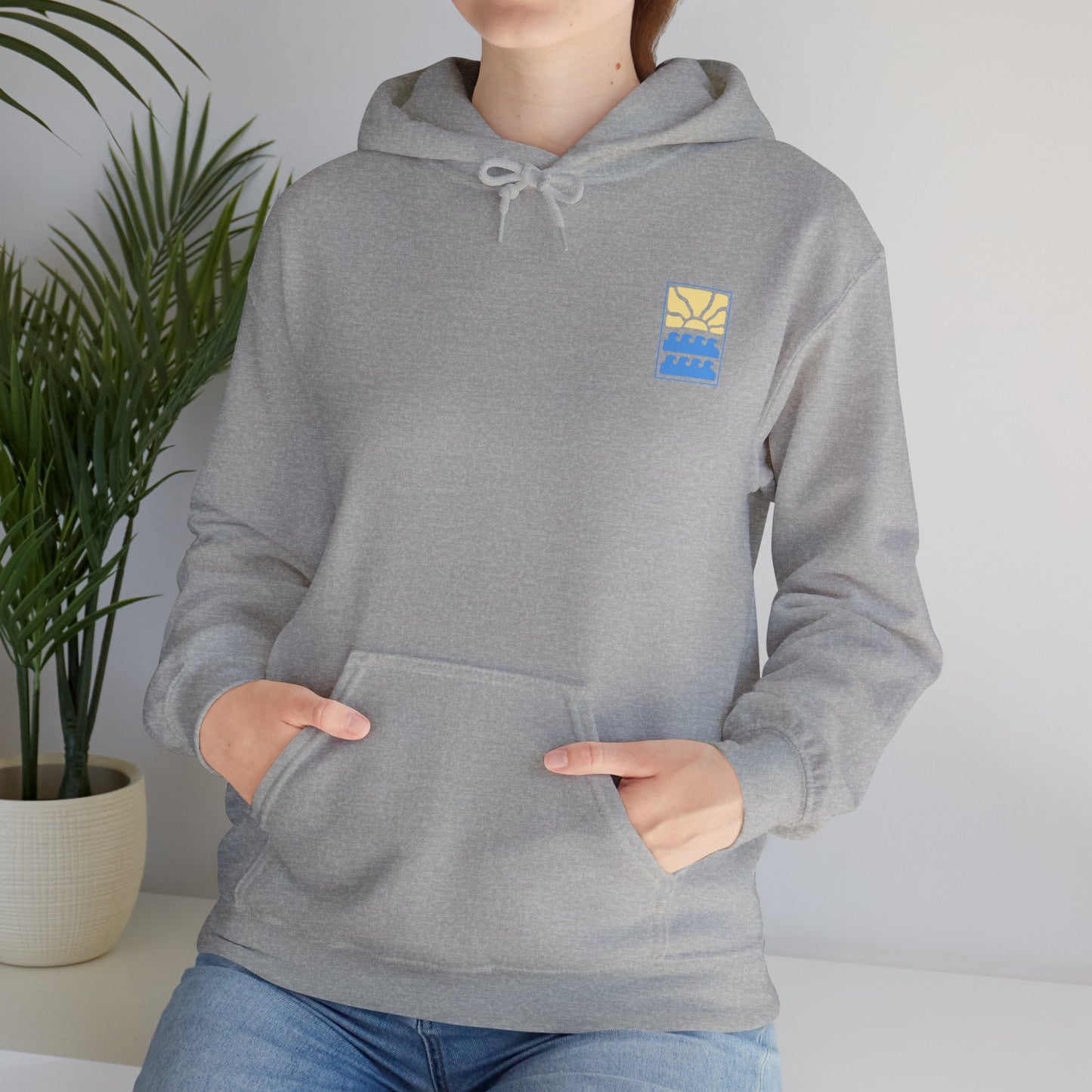 Sun & Waves - Cozy Comfort Unisex Heavy Blend Hooded Sweatshirt: Warmth Meets Style