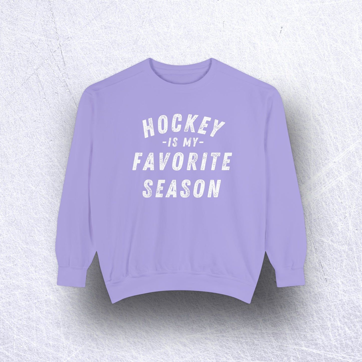 Eco-Friendly Hockey Season Garment-Dyed Unisex Sweatshirt - Sustainable Ring-Spun Cotton & Polyester Blend