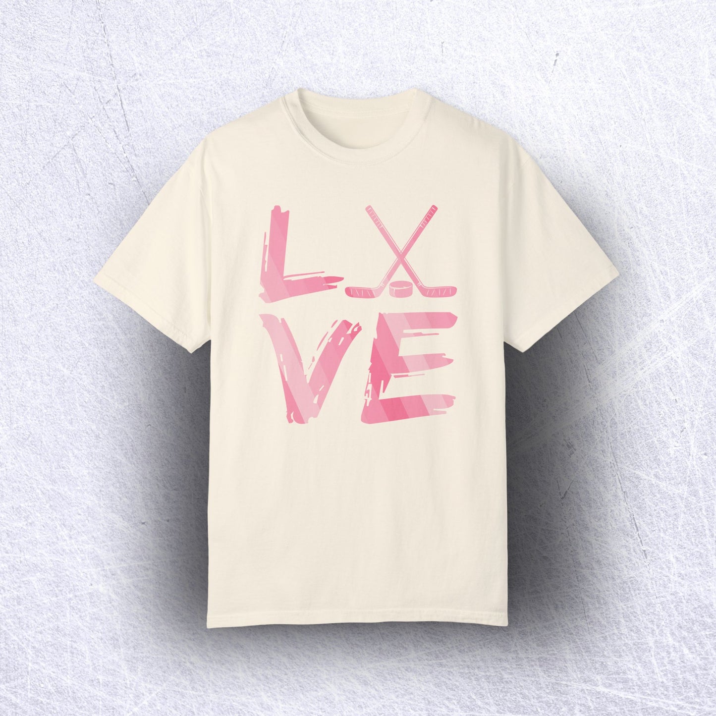 Eco-Friendly Hockey LOVE Unisex T-Shirt | 100% US Ring-Spun Cotton