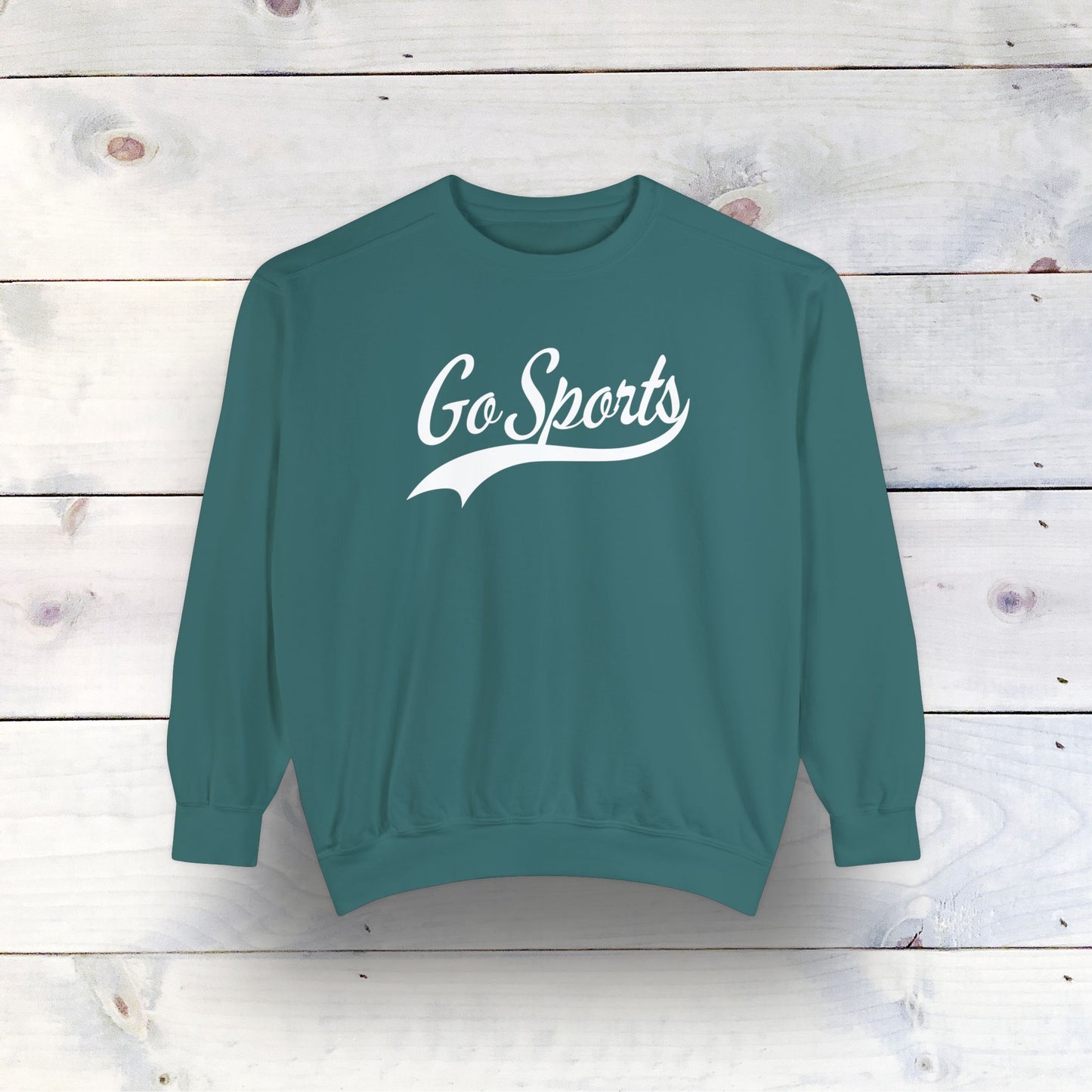 Eco-Friendly Go Sports Garment-Dyed Sweatshirt - Sustainable Ring-Spun Cotton & Polyester Blend