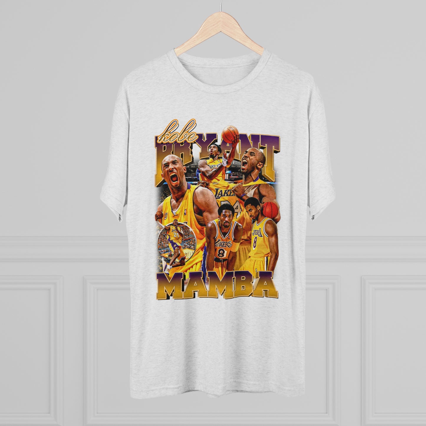 Kobe Bryant Retro Vibes Tri-Blend T-Shirt - Vintage-Inspired Ultra-Soft Basketball Legend Tee