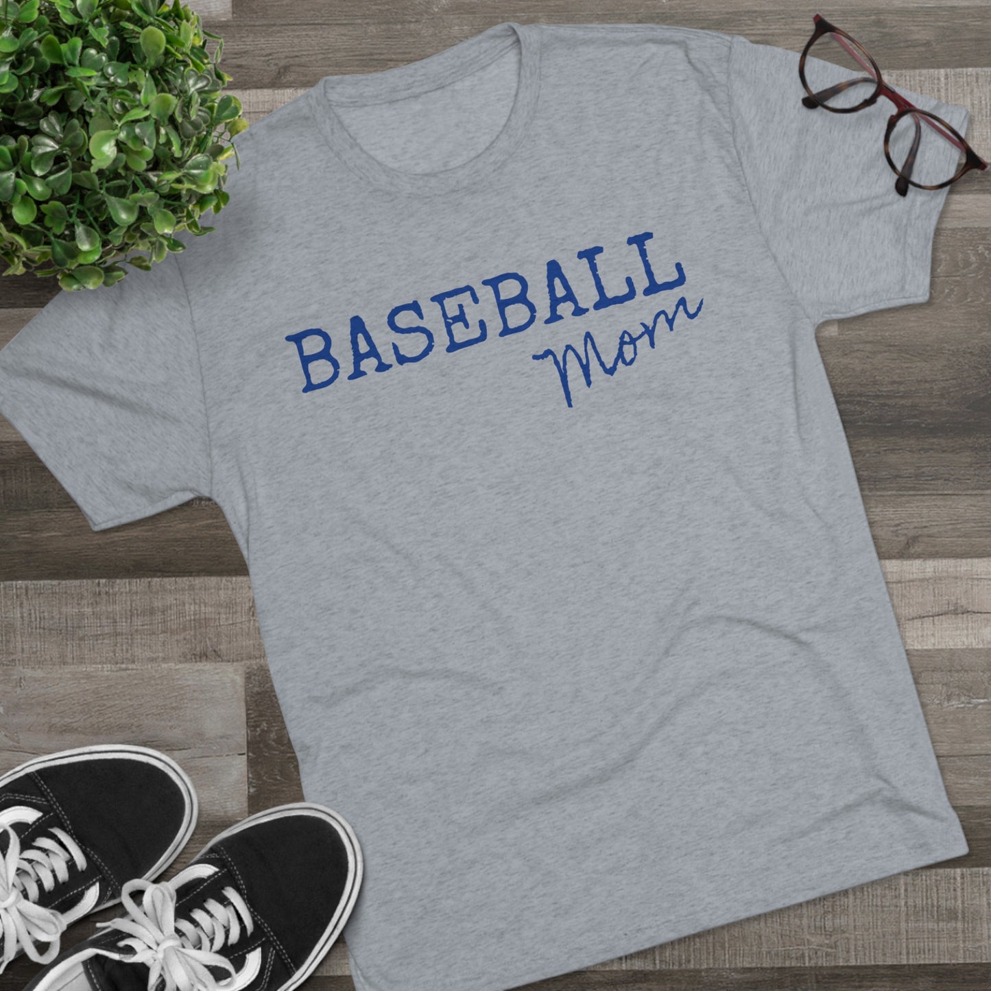 Baseball Mom - Ultimate Soft Tri-Blend Baseball T-Shirt - Light & Comfortable - Perfect Fit for Fans