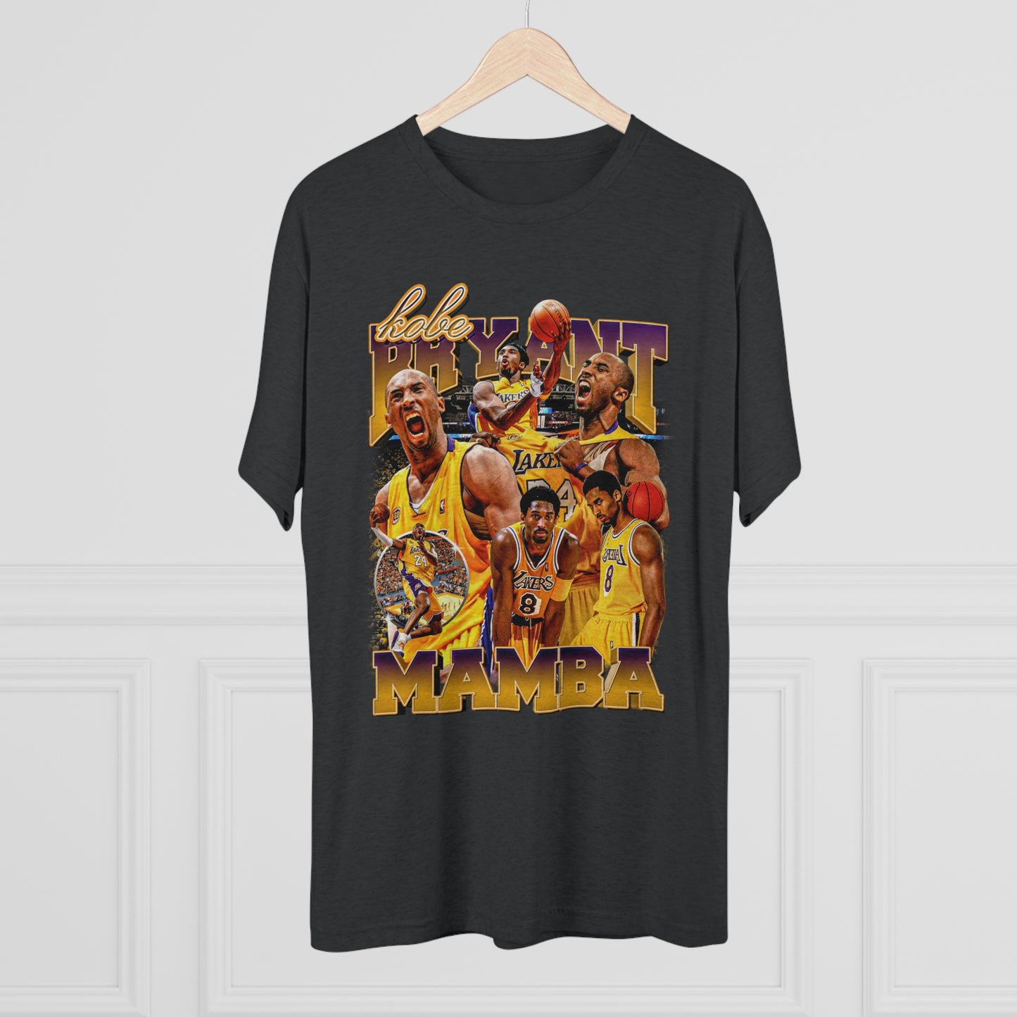 Kobe Bryant Retro Vibes Tri-Blend T-Shirt - Vintage-Inspired Ultra-Soft Basketball Legend Tee