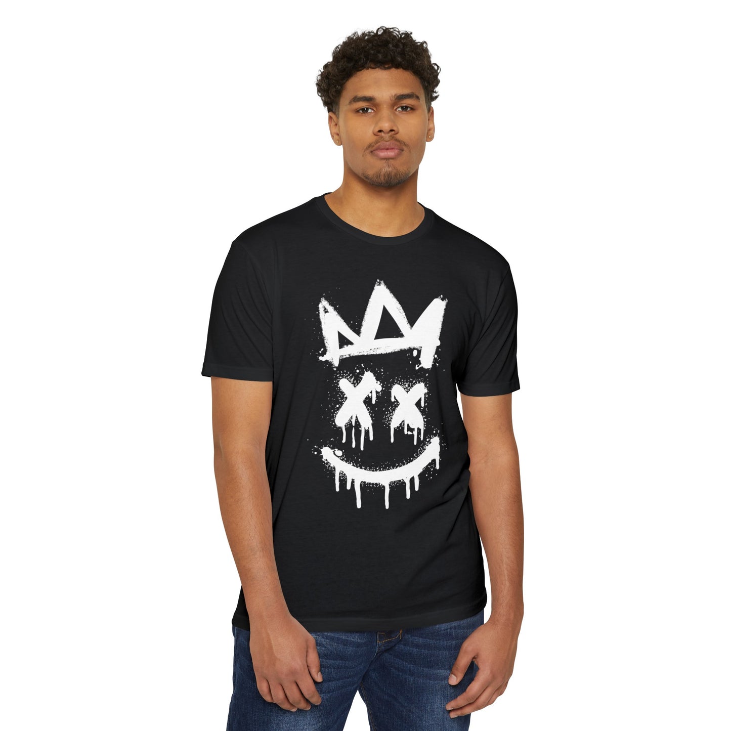 Crown Smiley Unisex CVC Jersey Tee - Urban Streetwear Essential, Soft Cotton-Poly Blend