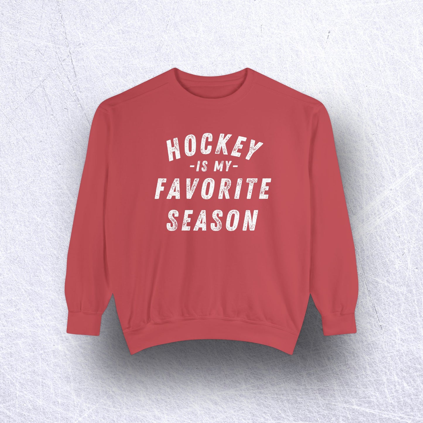 Eco-Friendly Hockey Season Garment-Dyed Unisex Sweatshirt - Sustainable Ring-Spun Cotton & Polyester Blend