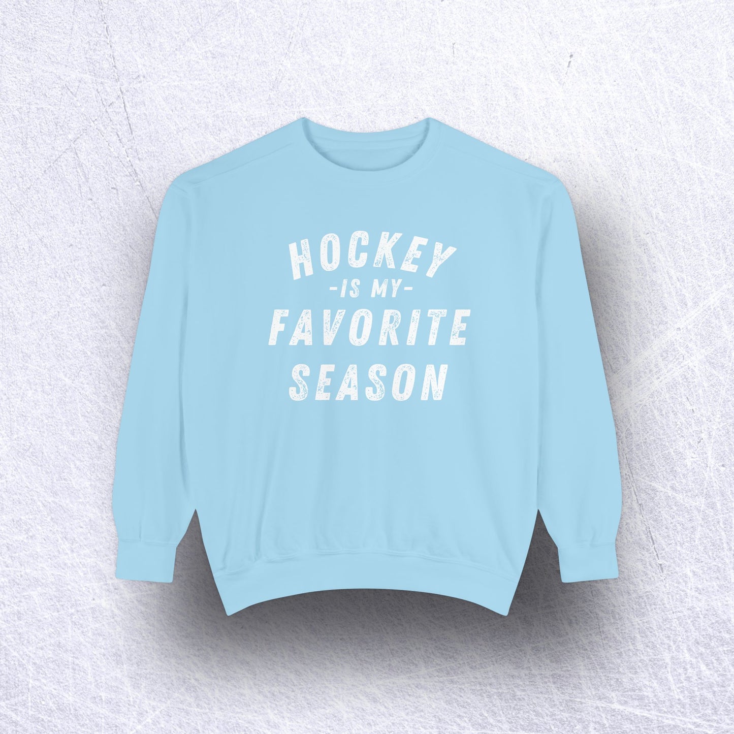 Eco-Friendly Hockey Season Garment-Dyed Unisex Sweatshirt - Sustainable Ring-Spun Cotton & Polyester Blend