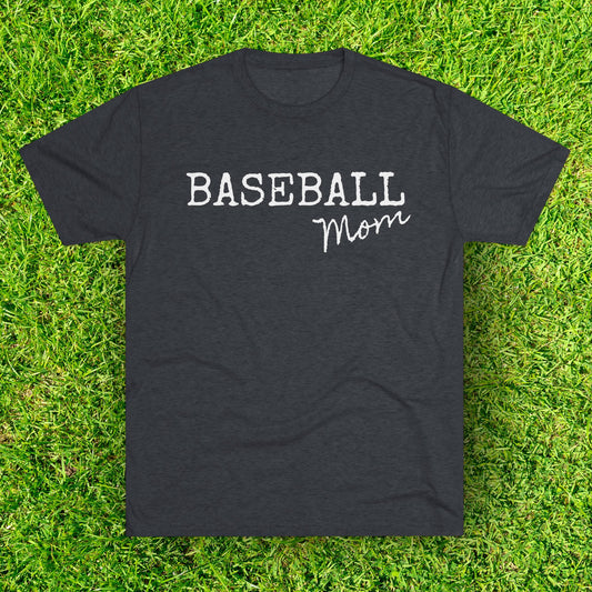 Baseball Mom - Ultimate Soft Tri-Blend Baseball T-Shirt - Light & Comfortable - Perfect Fit for Fans