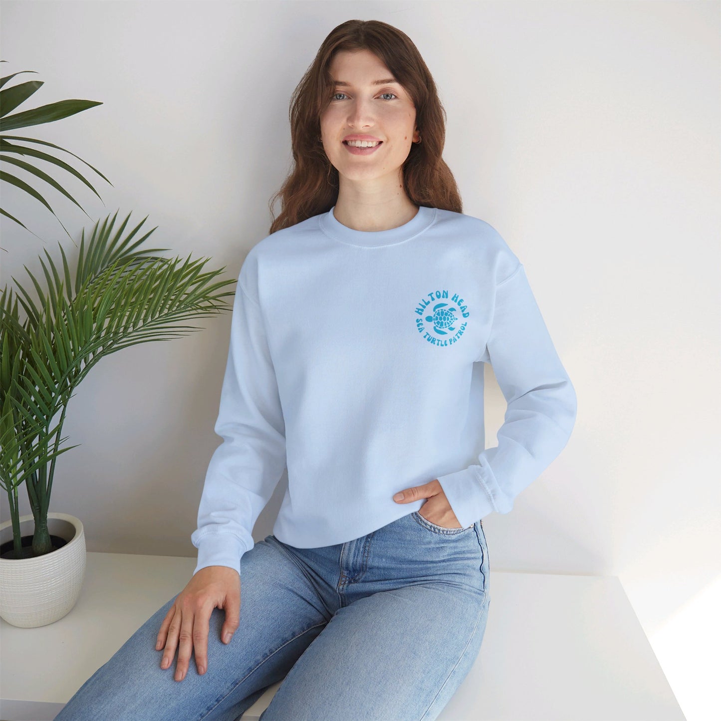 Eco-Friendly Unisex Heavy Blend Crewneck Sweater – Save the Sea Turtles