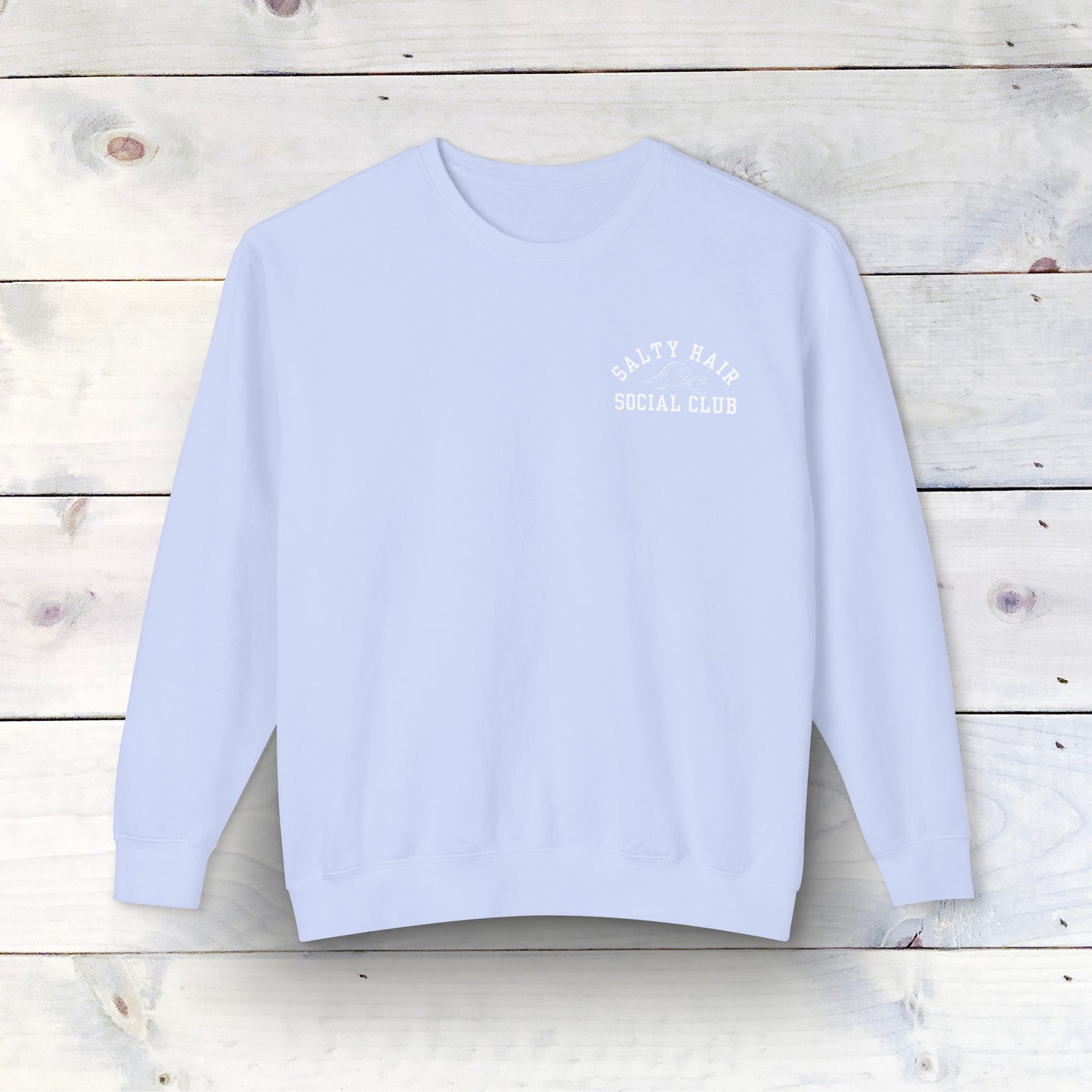 Salty Hair Social Club Crewneck Sweatshirt - 100% Ring-Spun Cotton, Relaxed Fit, Eco-Friendly