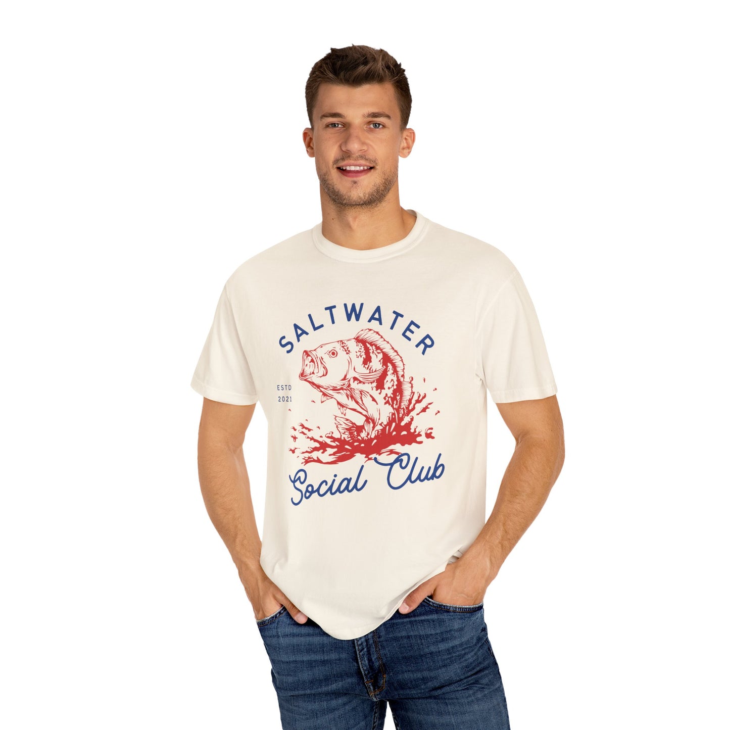 Saltwater Social Club T-Shirt - Comfort Colors 1717, Ultra-Soft Ring-Spun Cotton, Relaxed Fit