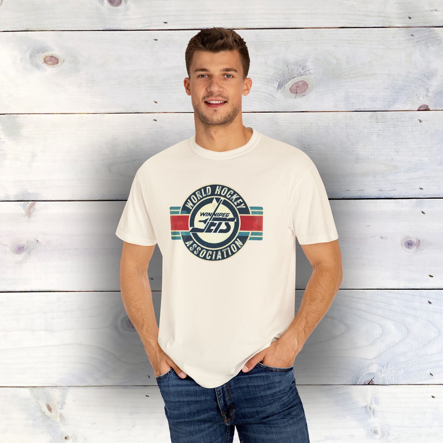 Vintage Winnipeg Jets Logo Unisex Garment-Dyed T-shirt