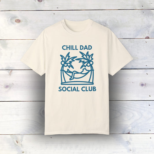 Chill Dad Social Club T-Shirt - Comfort Colors 1717, Ultra-Soft Ring-Spun Cotton, Relaxed Fit