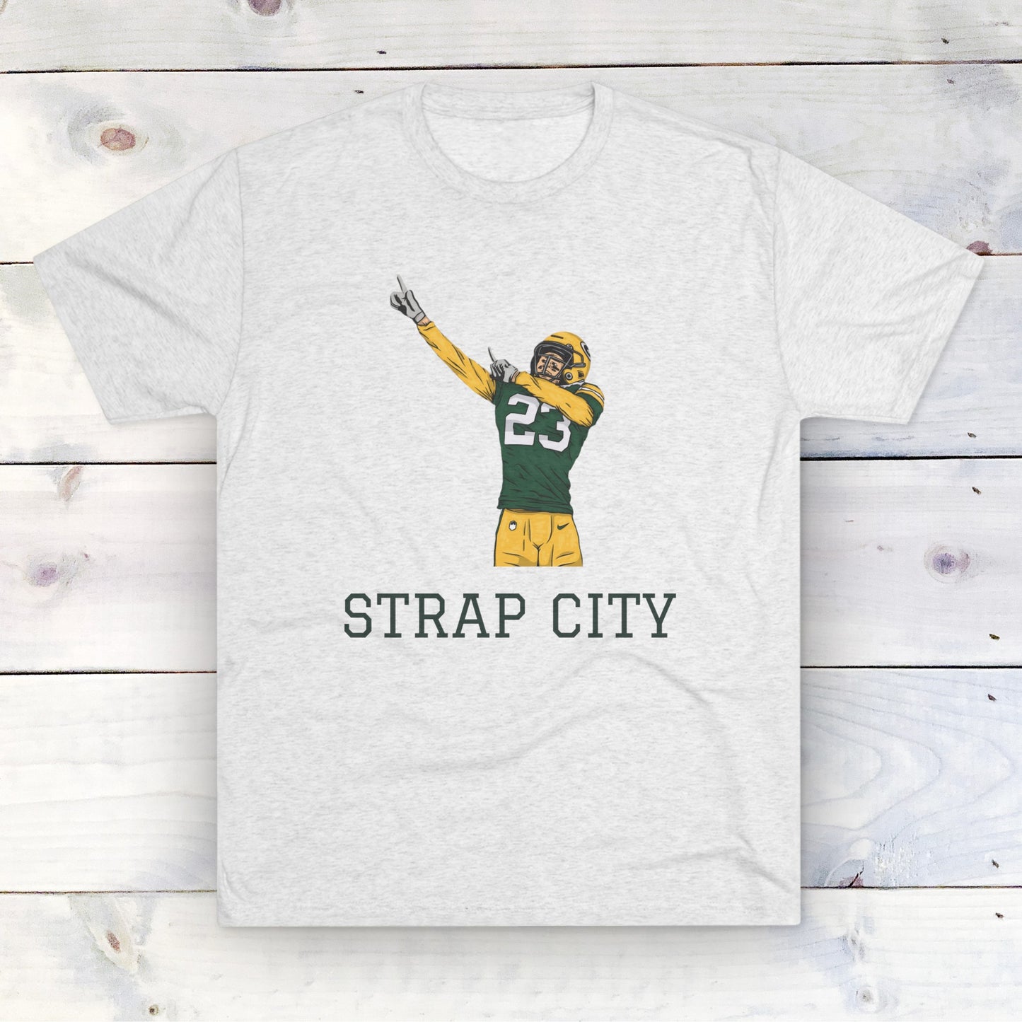 Green Bay Packers - Jaire Alexander - Strap City Saying Tee - Premium Quality, Unbeatable Comfort, and Casual Elegance for True Fans!