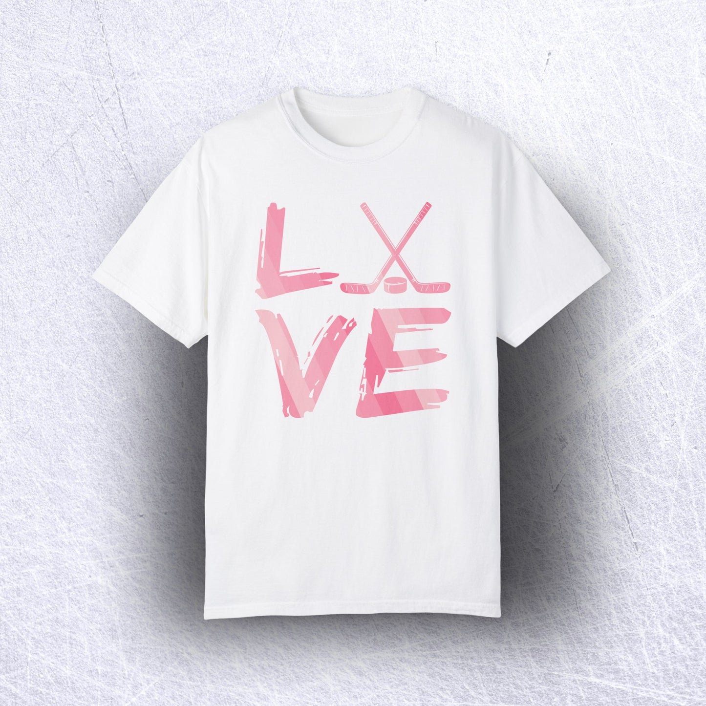 Eco-Friendly Hockey LOVE Unisex T-Shirt | 100% US Ring-Spun Cotton