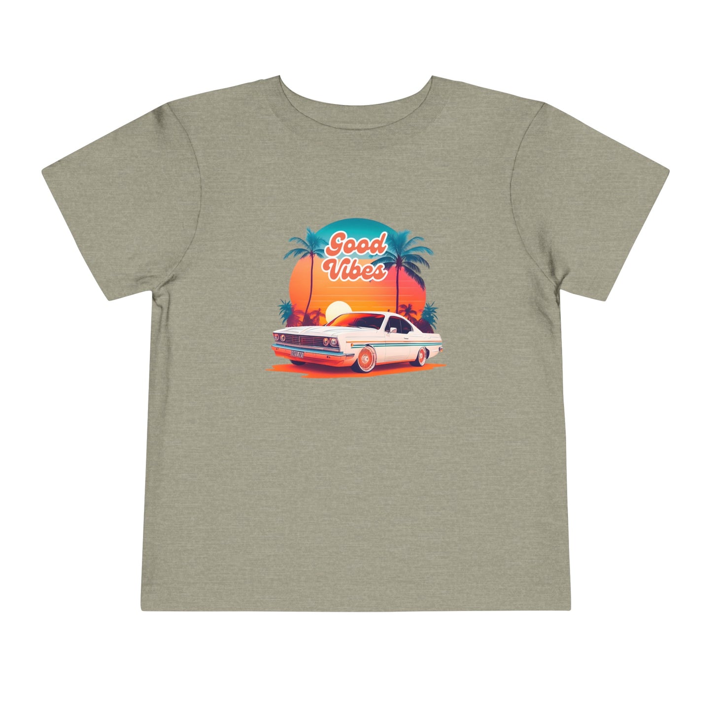 Good Vibes Toddler Heather Tee - Soft Airlume Cotton, Comfortable & Stylish