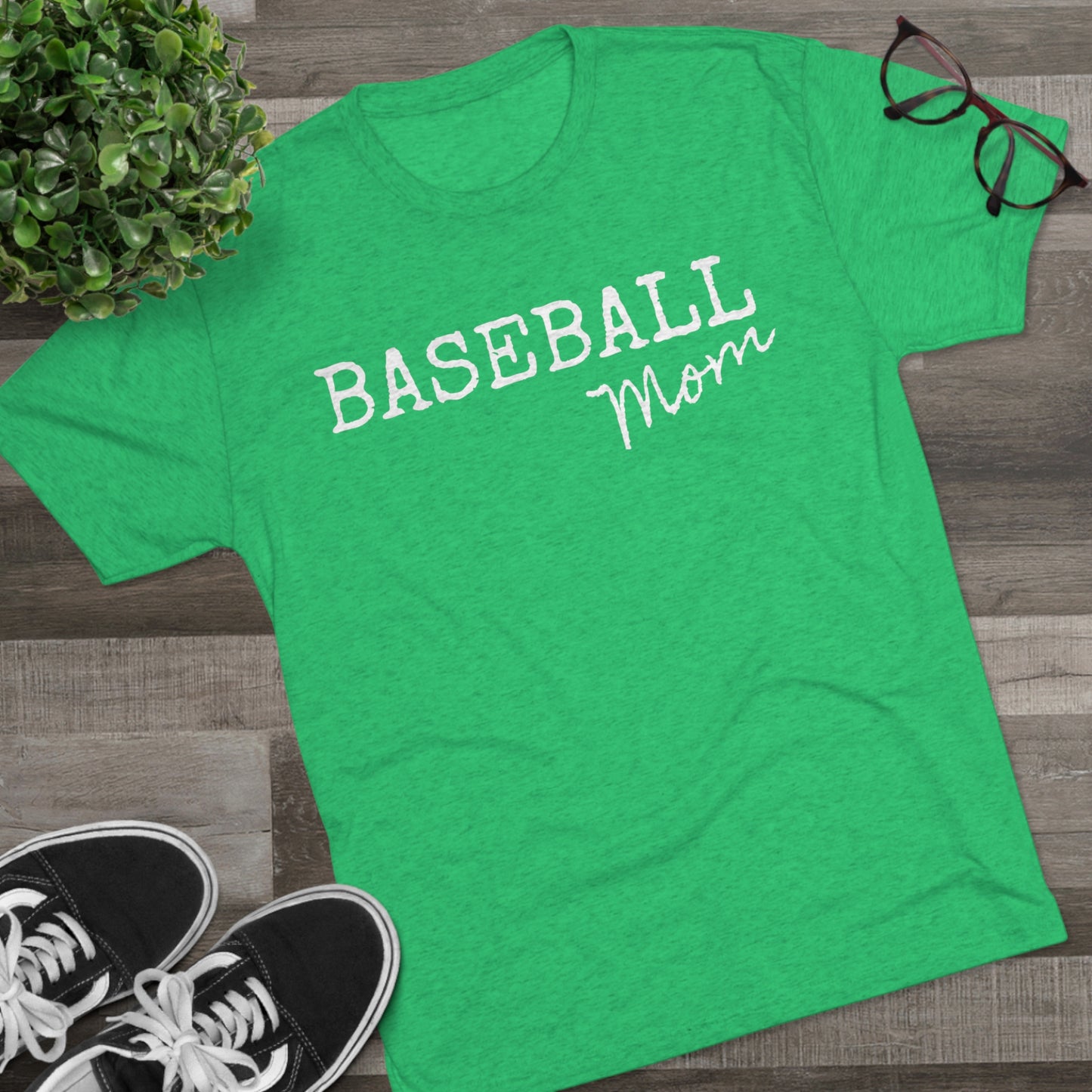 Baseball Mom - Ultimate Soft Tri-Blend Baseball T-Shirt - Light & Comfortable - Perfect Fit for Fans