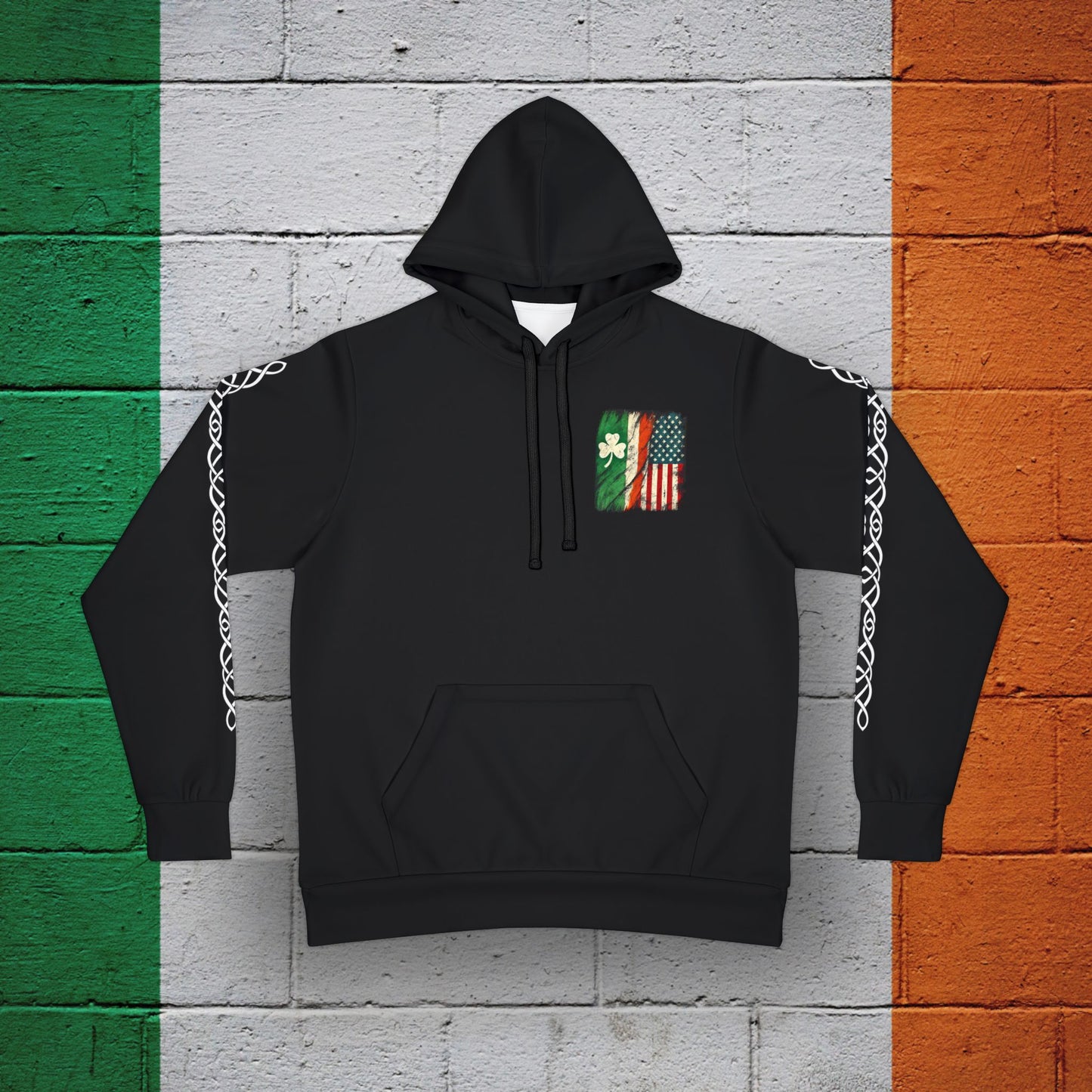 Irish American Pride Athletic Hoodie - Irish by Blood, American by Birth Design