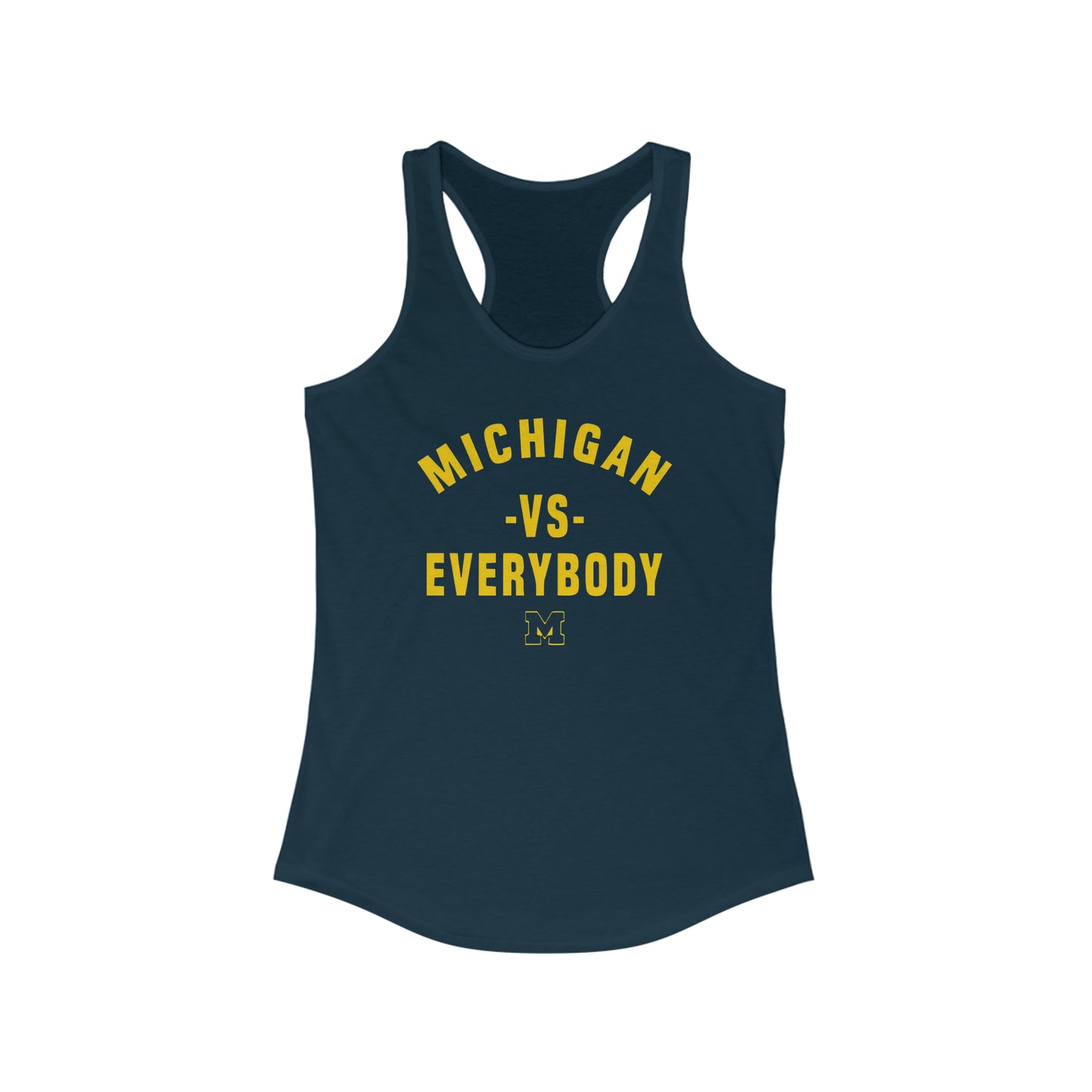 Michigan vs Everbody Racerback Tank Top with High-Quality Print: Lightweight, Comfy, and Stylish | Ideal for Active Lifestyles