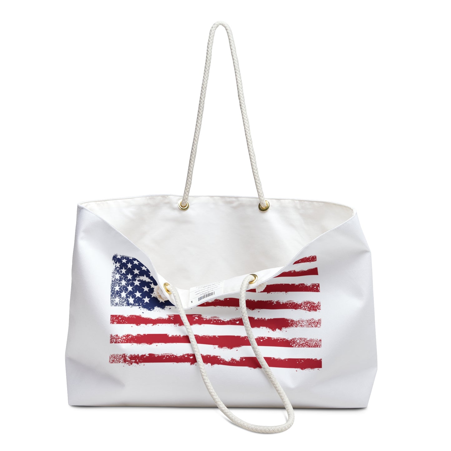 Distressed American Flag Beach Bag - Oversized Weekender Tote, Perfect for Summe