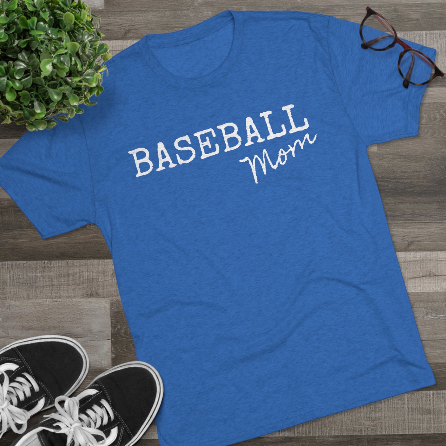 Baseball Mom - Ultimate Soft Tri-Blend Baseball T-Shirt - Light & Comfortable - Perfect Fit for Fans