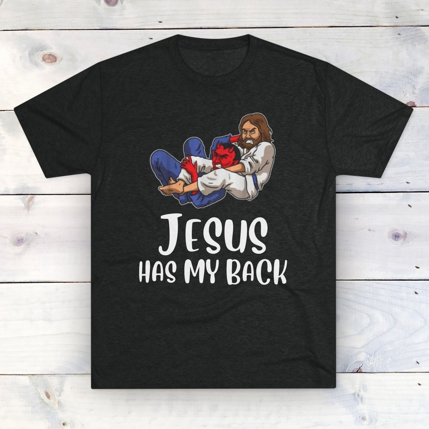 Jesus Has My Back - Unisex Tri-Blend Crew Tee