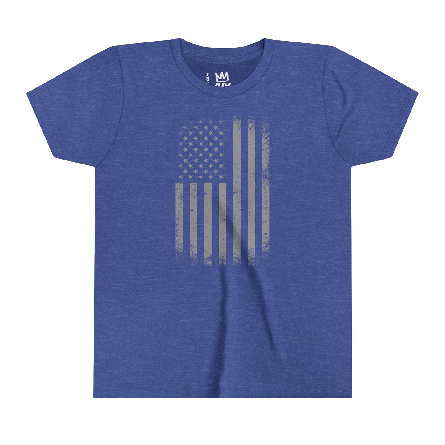 Kids Heather Blend American Flag Support Short Sleeve Tee - Ultra-Soft, Durable & Stylish
