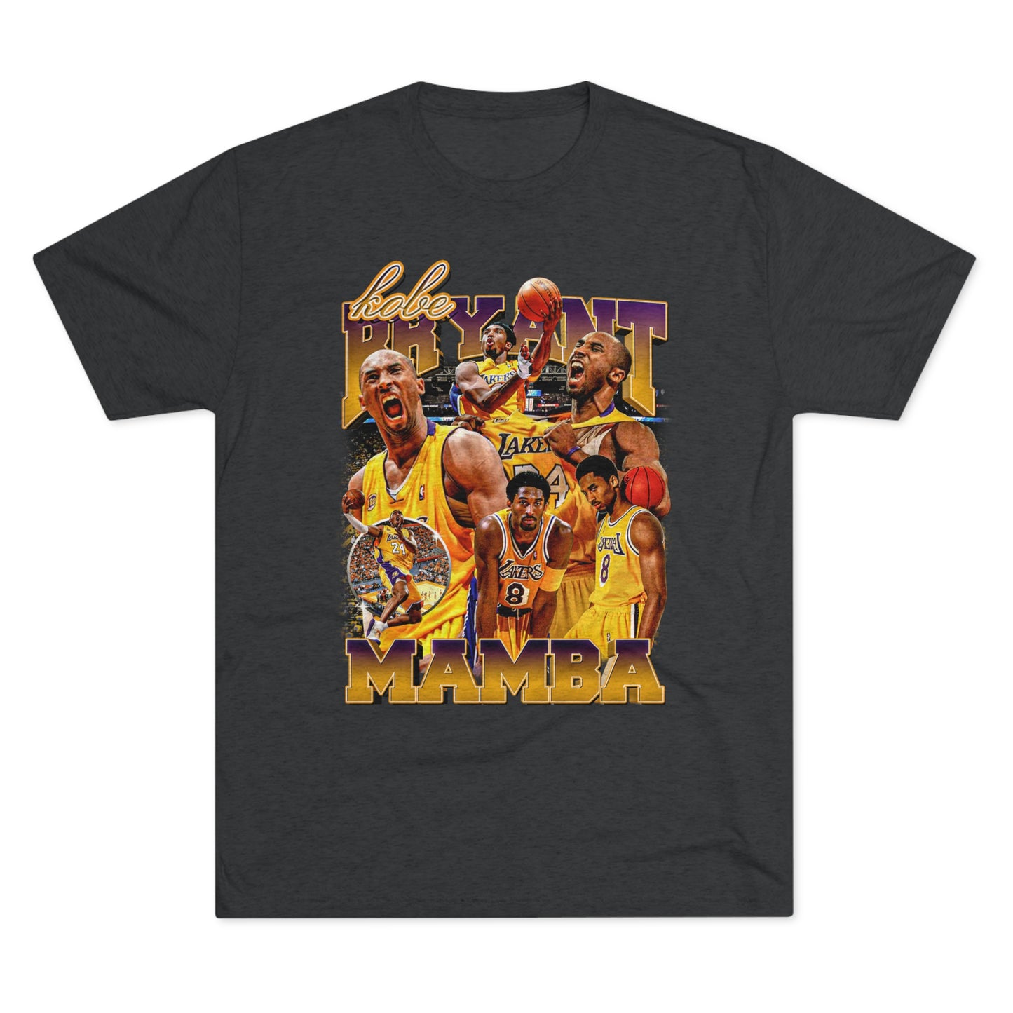 Kobe Bryant Retro Vibes Tri-Blend T-Shirt - Vintage-Inspired Ultra-Soft Basketball Legend Tee