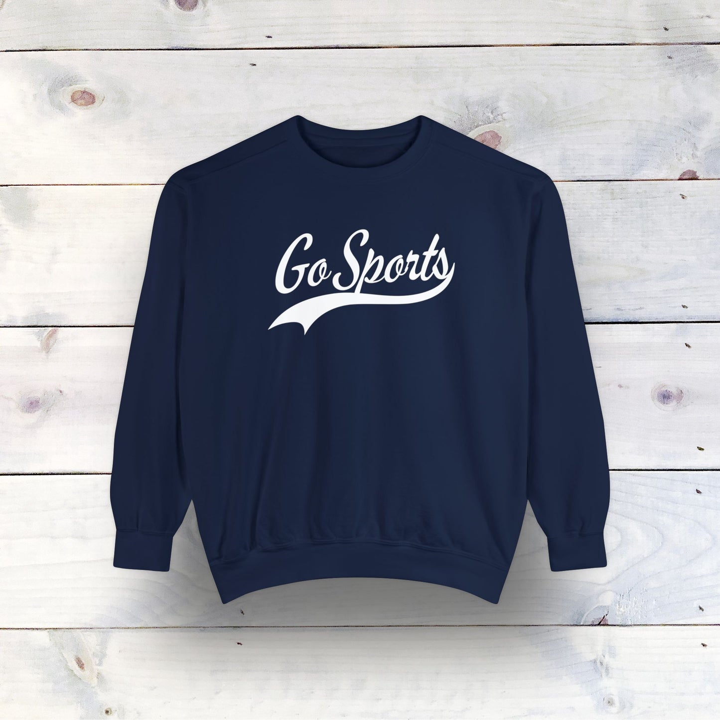 Eco-Friendly Go Sports Garment-Dyed Sweatshirt - Sustainable Ring-Spun Cotton & Polyester Blend