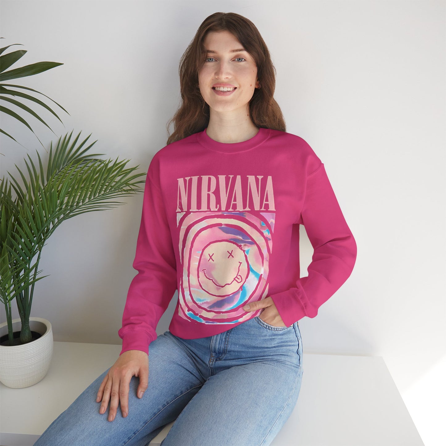 Nirvana-Inspired Unisex Heavy Blend Crewneck Sweatshirt: Comfort, Style, and Ethical Craftsmanship