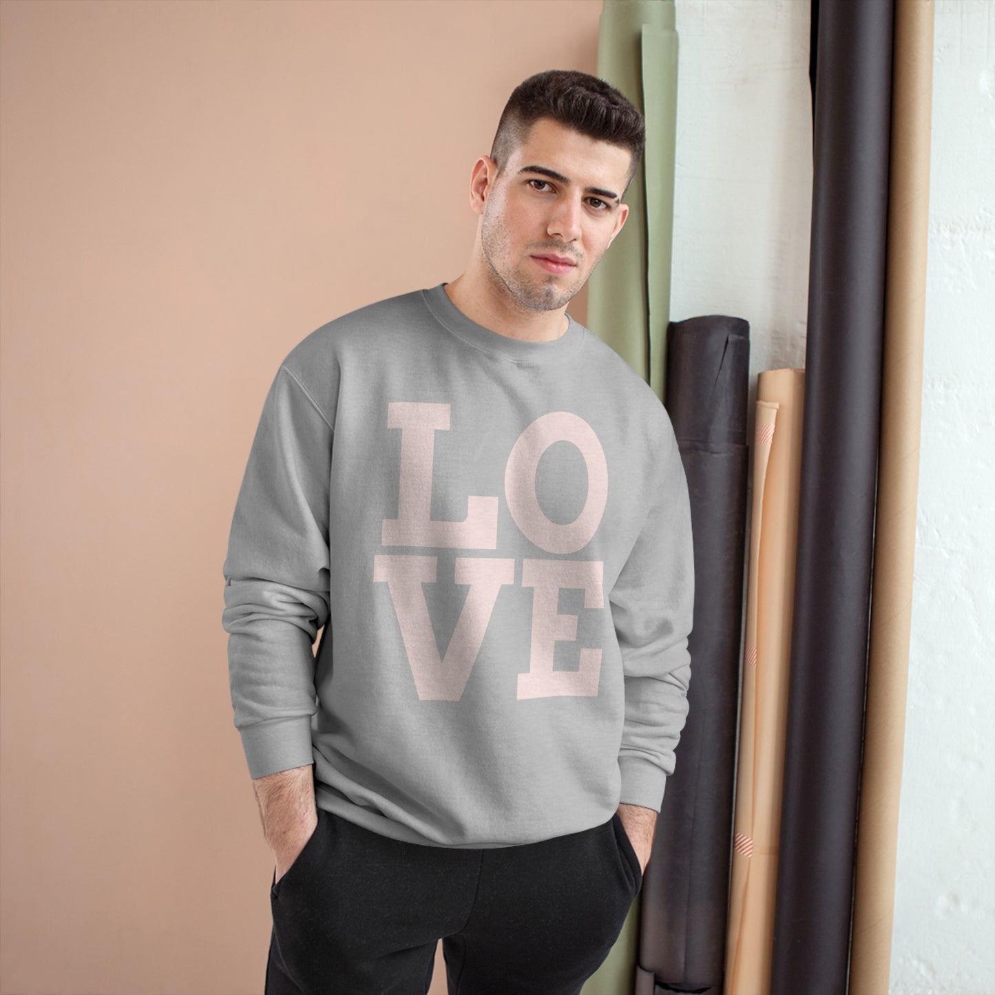 LOVE - Champion Eco Crewneck Sweatshirt: Stylish Comfort with Recycled Polyester Blend