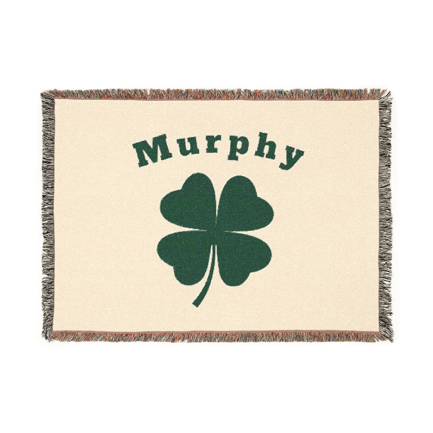 Personalized Shamrock Woven Blanket | Cozy Home Decor for St. Patrick's Day