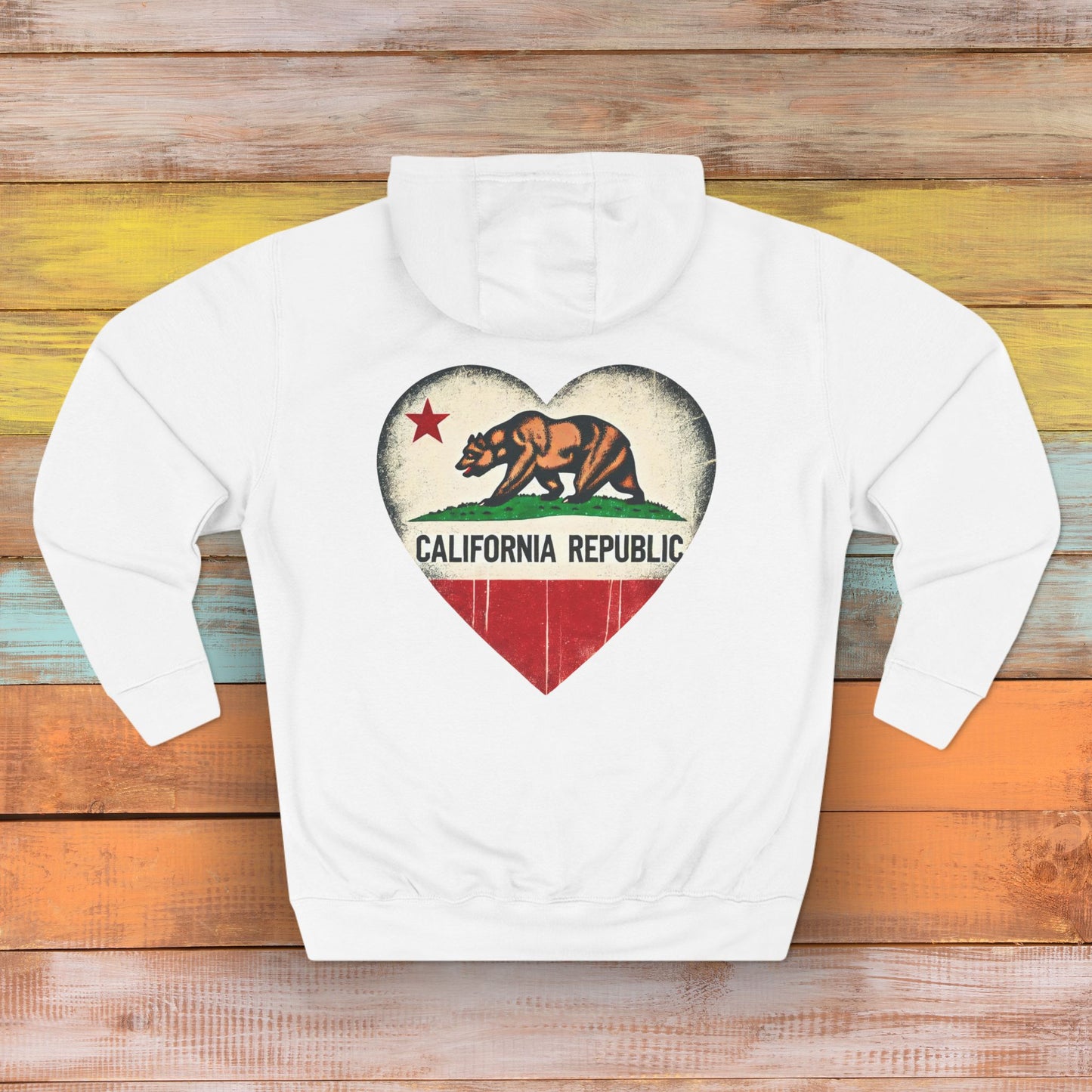 California Republic Heart Hoodie – Vintage Design Supporting Wildfire Relief