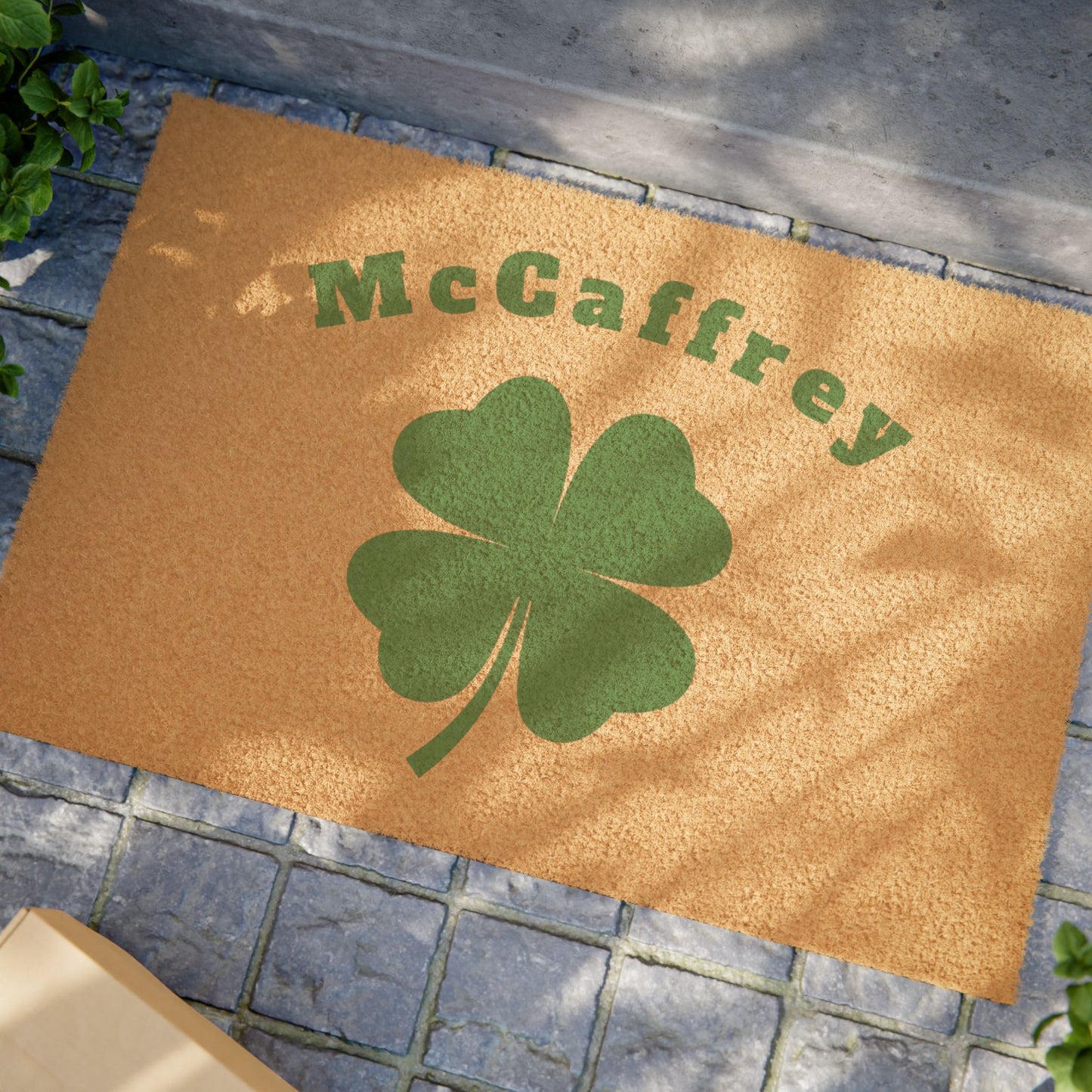 Personalized Clover Doormat – Custom Welcome Mat for St. Patrick's Day