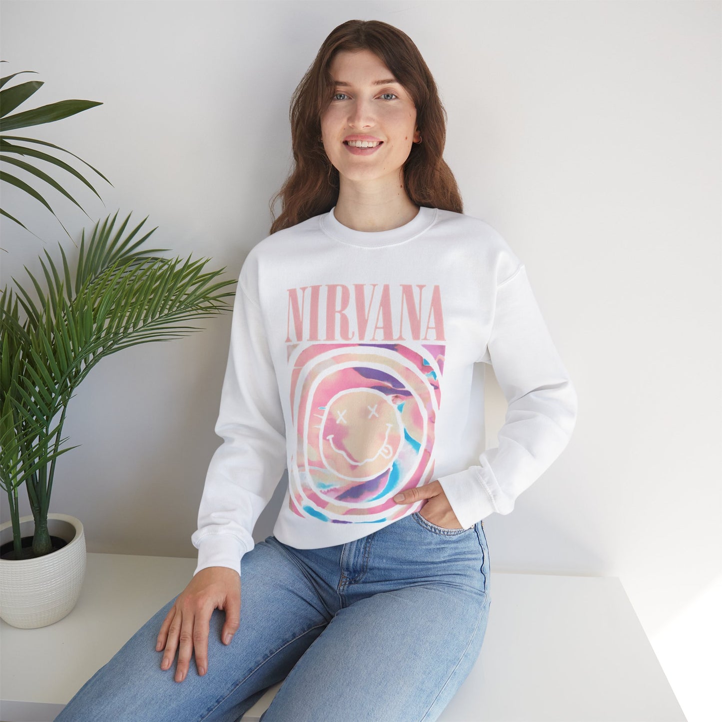 Nirvana-Inspired Unisex Heavy Blend Crewneck Sweatshirt: Comfort, Style, and Ethical Craftsmanship