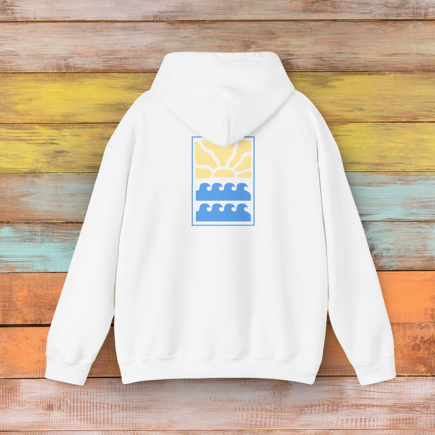 Sun & Waves - Cozy Comfort Unisex Heavy Blend Hooded Sweatshirt: Warmth Meets Style