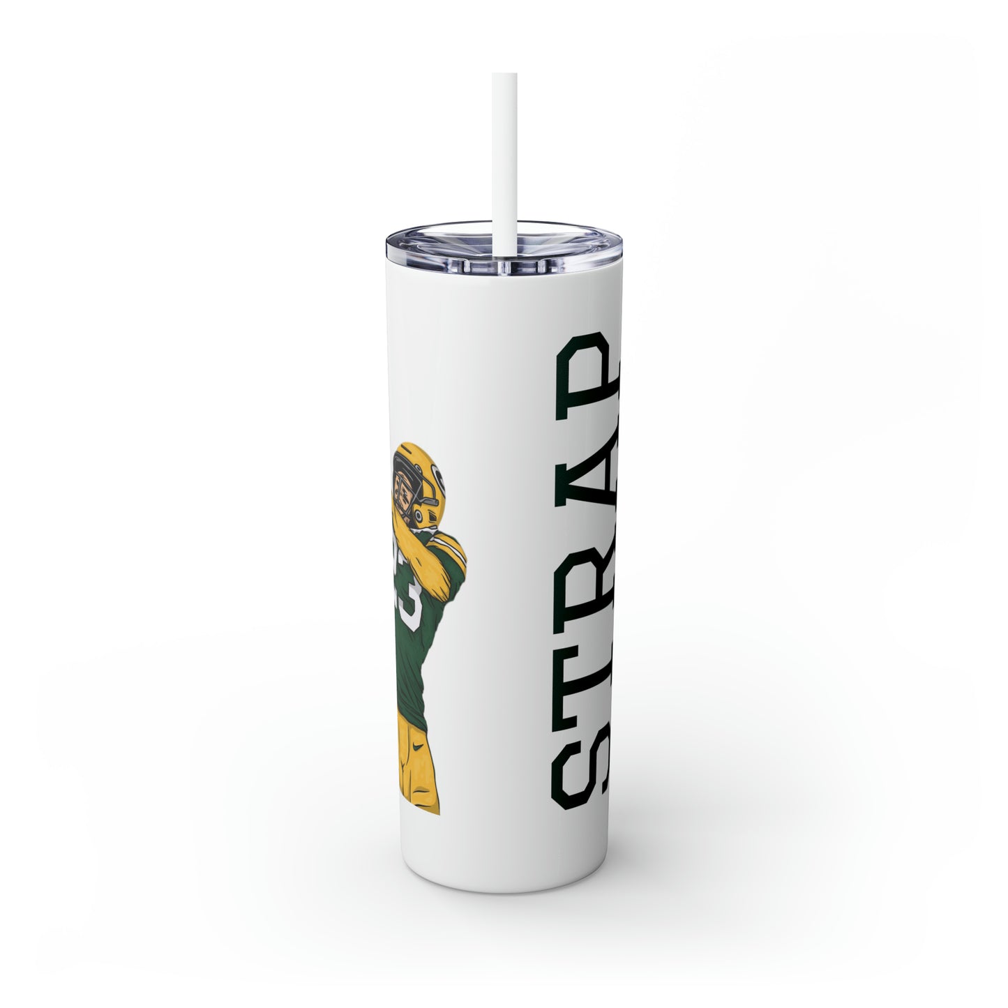 Jaire Alexander 'Strap City' 20oz Personalized Skinny Tumbler - Matte/Glossy Finish, Hot 12h, Cold 24h