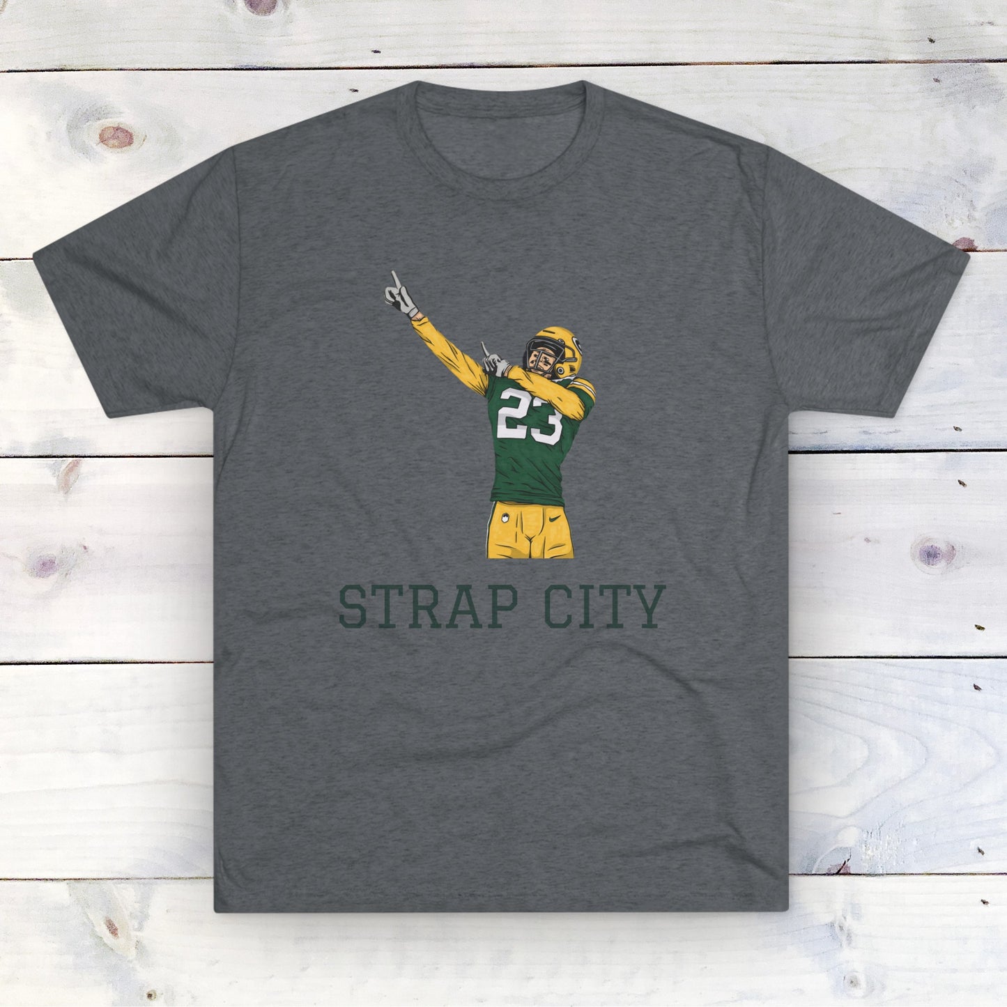 Green Bay Packers - Jaire Alexander - Strap City Saying Tee - Premium Quality, Unbeatable Comfort, and Casual Elegance for True Fans!