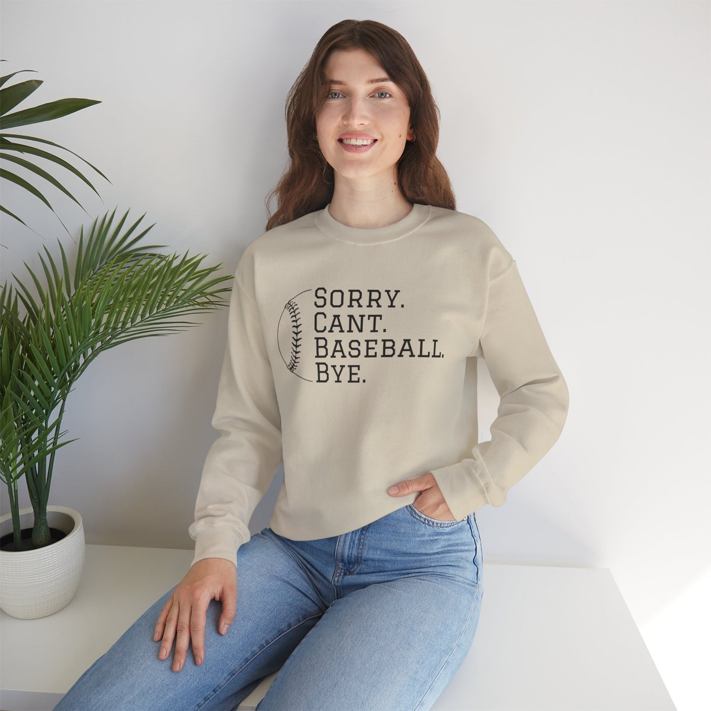 Sorry. Cant. Baseball. Bye.  Unisex Heavy Blend Crewneck Sweatshirt for Ultimate Comfort and Style