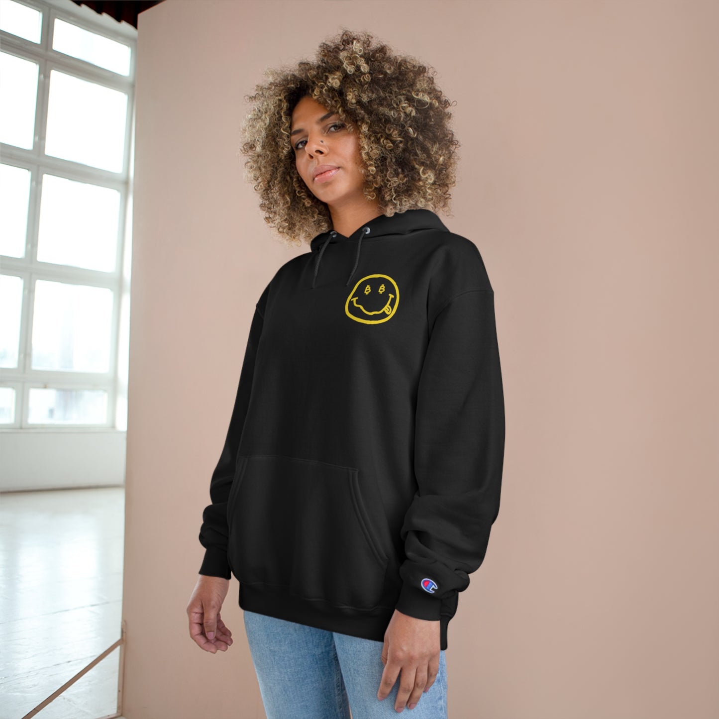 Satoshi-Inspired Champion Double Dry® Eco Hoodie - Medium-Weight Fleece with Recycled Materials