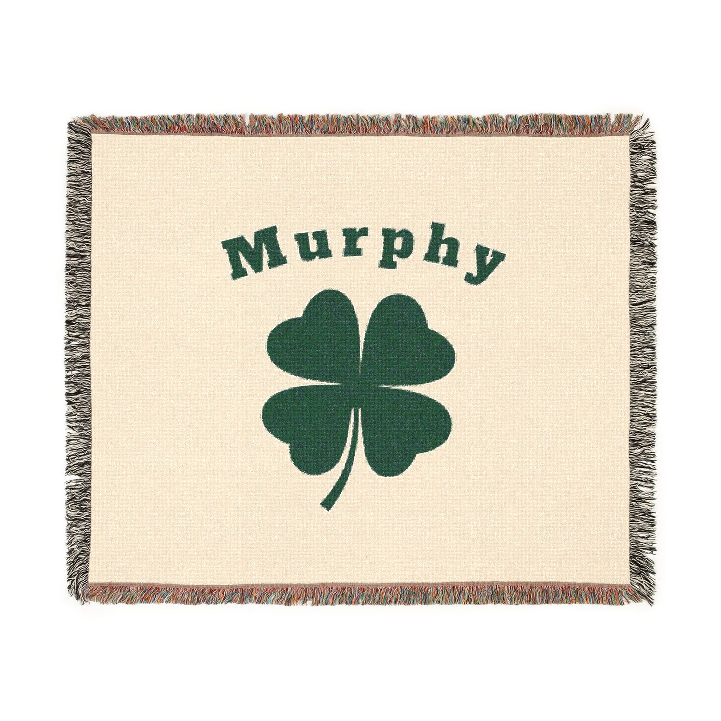 Personalized Shamrock Woven Blanket | Cozy Home Decor for St. Patrick's Day