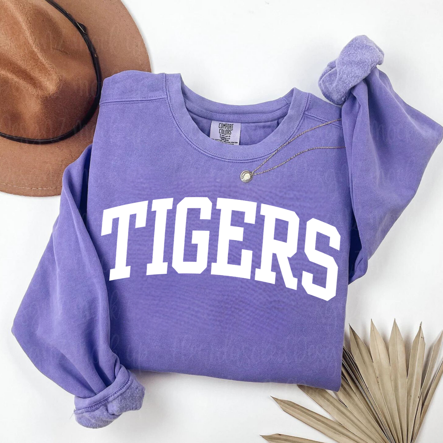 Eco-Friendly TIGERS Garment-Dyed Sweatshirt - Sustainable Ring-Spun Cotton & Polyester Blend