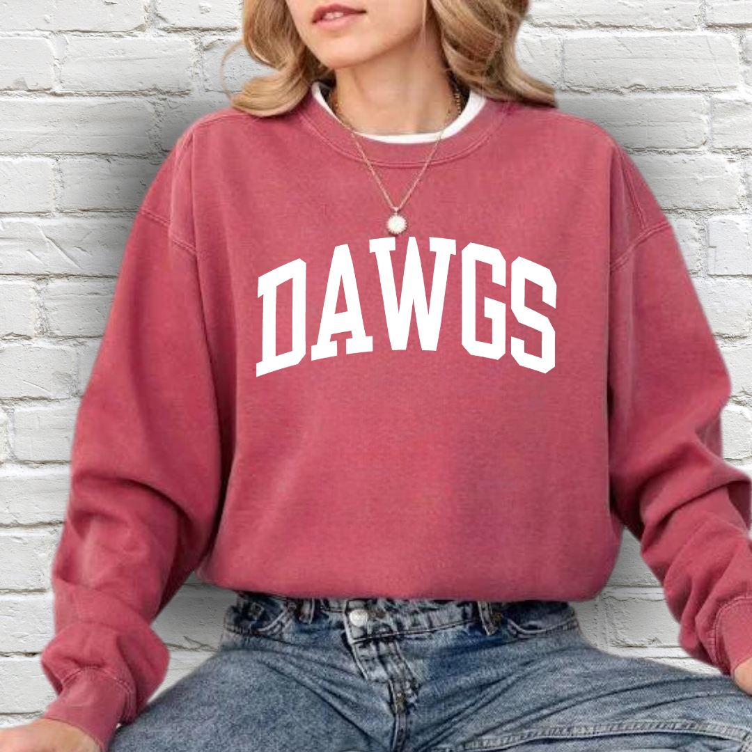 Eco-Friendly DAWGS Garment-Dyed Sweatshirt - Sustainable Ring-Spun Cotton & Polyester Blend