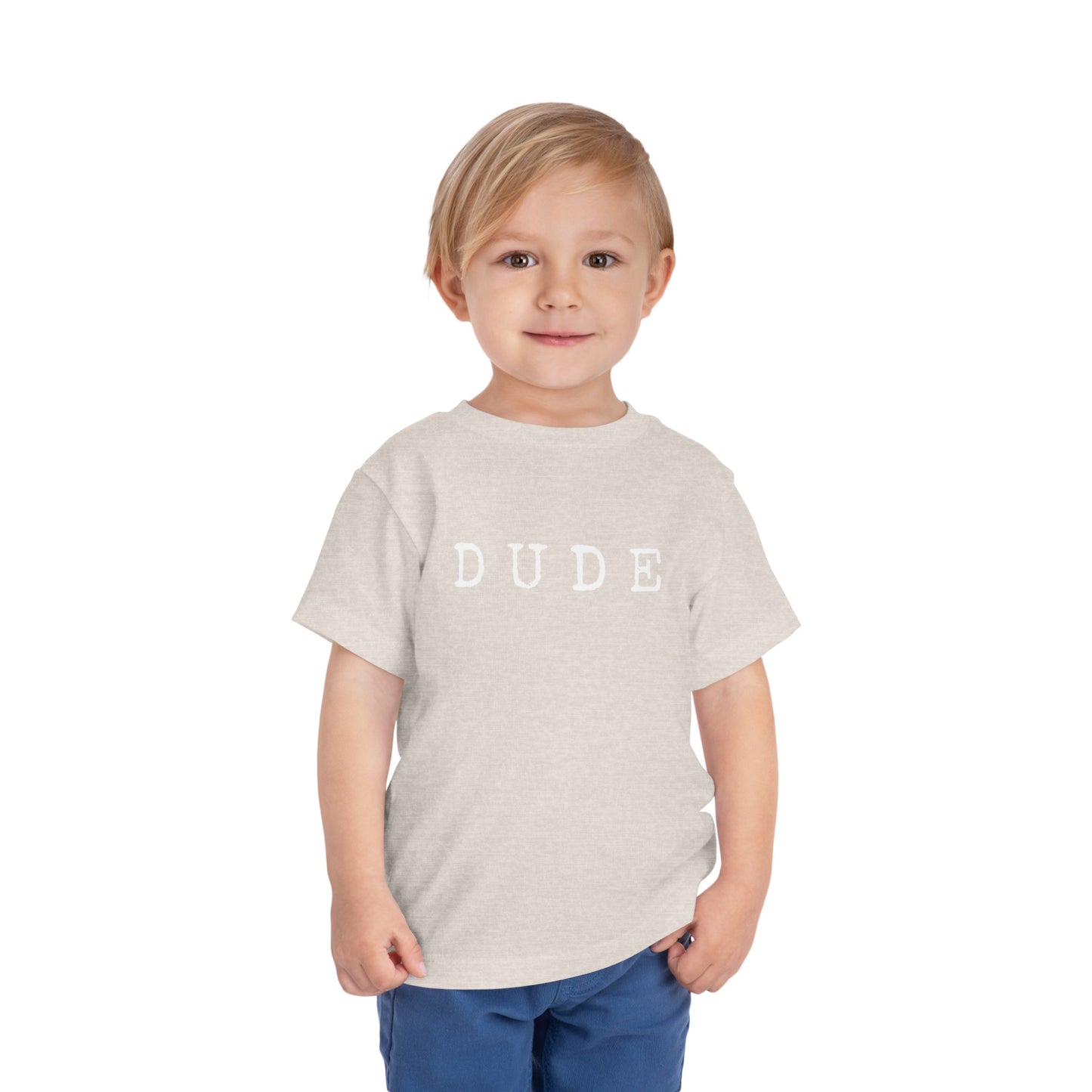DUDE Toddler Heather Tee - Soft Airlume Cotton, Comfortable & Stylish