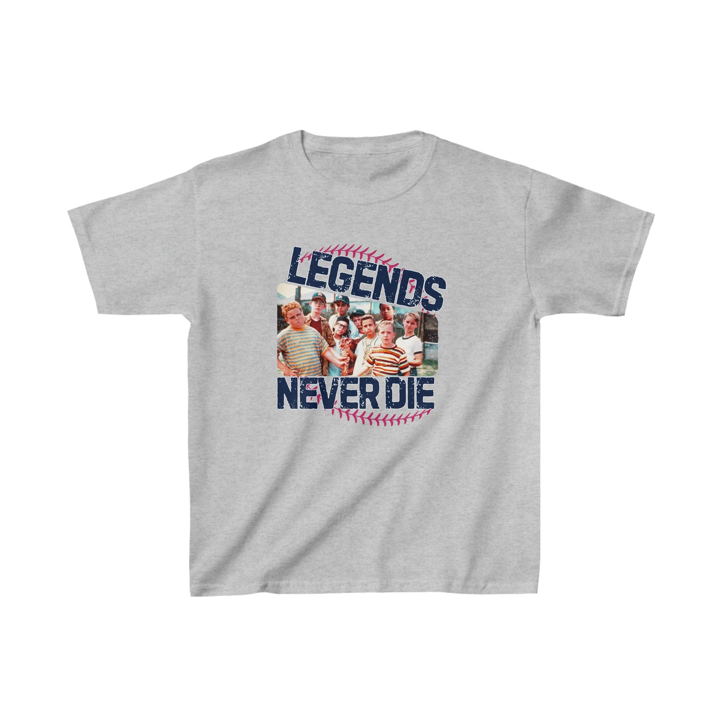 Kids 'Legends Never Die' Sandlot Tribute Cotton Tee - Durable & Soft for Everyday Wear