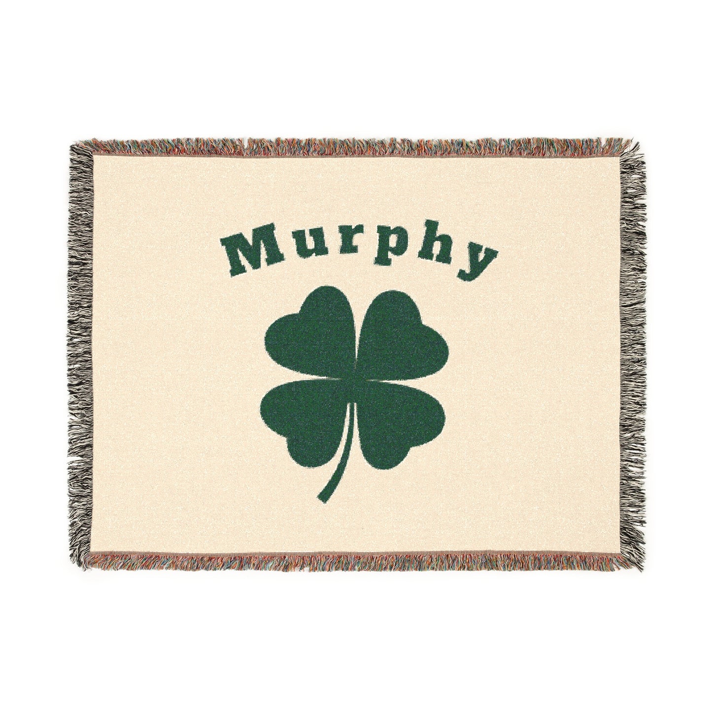 Personalized Shamrock Woven Blanket | Cozy Home Decor for St. Patrick's Day