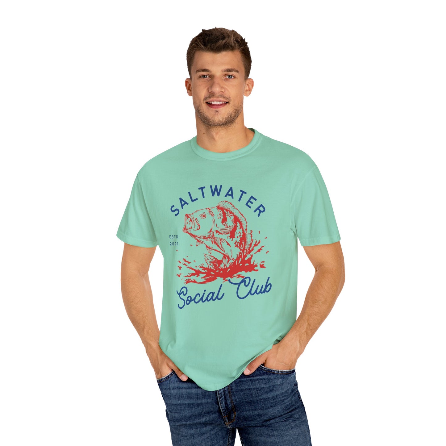 Saltwater Social Club T-Shirt - Comfort Colors 1717, Ultra-Soft Ring-Spun Cotton, Relaxed Fit