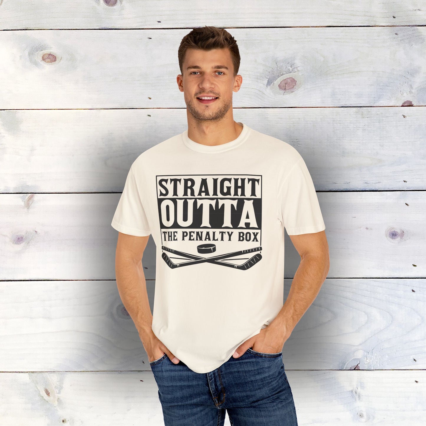 Eco-Friendly Staight Outta the Penalty Box Unisex T-Shirt | 100% US Ring-Spun Cotton