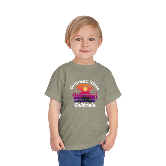 Summer Vibes Toddler Heather Tee - Soft Airlume Cotton, Comfortable & Stylish