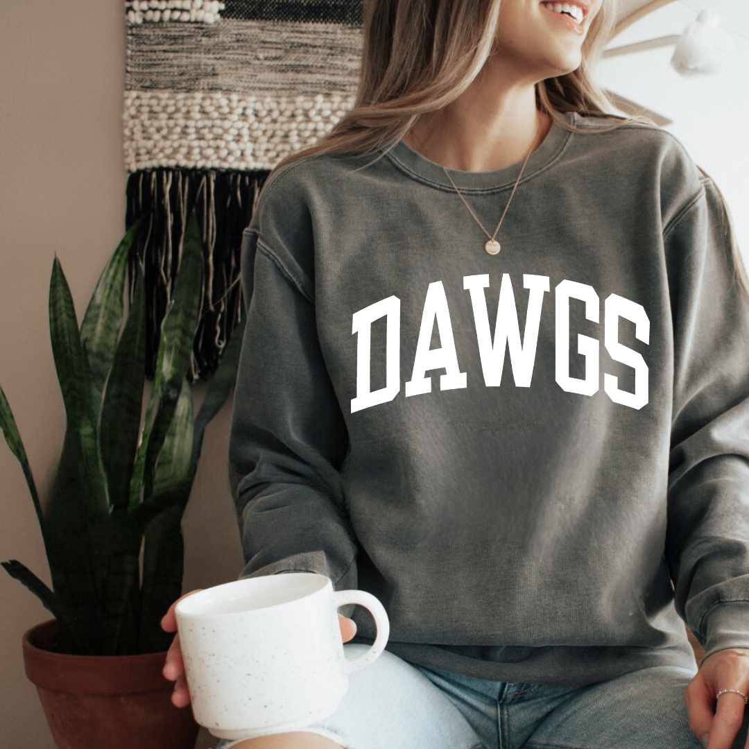 Eco-Friendly DAWGS Garment-Dyed Sweatshirt - Sustainable Ring-Spun Cotton & Polyester Blend