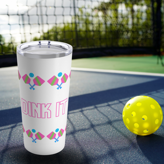 Dink It - Pickleball Lover's 20oz Insulated Stainless Steel Tumbler - Hot & Cold Beverage Bliss